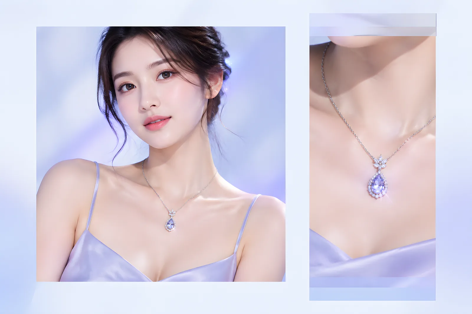 同一张上身图适配 1:1 商品卡与 9:16 竖版位的安全区示意